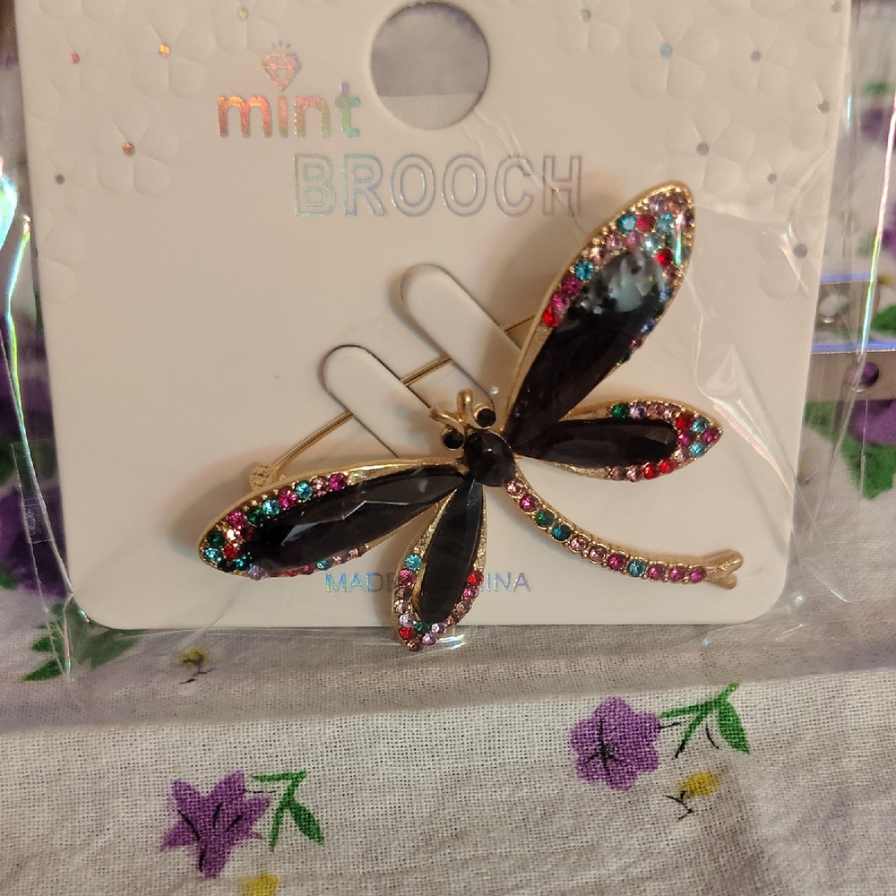 Colorful Dragonfly Brooch